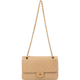 Chanel Quilted Lambskin 24K Gold Double Flap Shoulder Bag