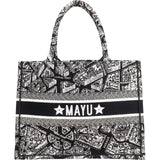 Christian Dior Trotter Monogram Jacquard Mayu Embroidered Plan de Paris Book Tote Handbag