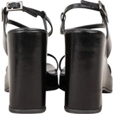 Gucci Black Leather Platform Wedge Sandals Shoes (36)