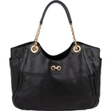 Salvatore Ferragamo Pebbled Leather Gancini Tote Shoulder Bag