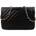 [🔄️B20 / F21] Chanel Lambskin Chevron Single Flap Crossbody Bag - vintageandkickz