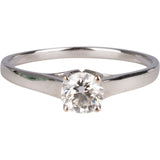 Handcrafted Solitaire 0,4 Carat Diamond 750 Gold Ring (#55)