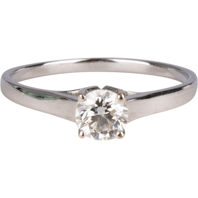 Handcrafted Solitaire 0,4 Carat Diamond 750 Gold Ring (#55) - vintageandkickz