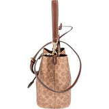 Coach Monogram Signature Canvas Small Drawstring Bucket Crossbody Bag