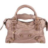 Balenciaga Mauve Leather City Handbag