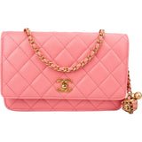 Chanel Quilted Lambskin Pearl Crush Adjustable Wallet On Chain Crossbody Bag