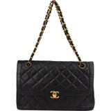 Chanel Quilted Lambskin 24K Gold Double Flap Shoulder Bag