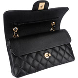 Chanel Quilted Caviar Leather Small Double Flap Shoulder Bag