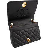 Chanel Quilted Lambskin 24K Gold Single Flap Shoulder Bag
