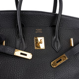 Hermès Noir Togo Leather Birkin 35 Gold Hardware Handbag