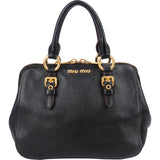 Miu Miu Leather Vitello Lux Bowler Handbag