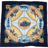 Hermès Les Cavaleries d'Or Silk Carre 90 Scarf Tuch