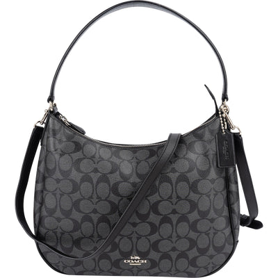 Coach Monogram Signature Black Hobo Shoulder Bag