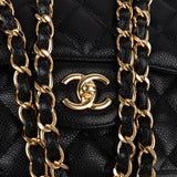 Chanel Quilted Caviar Leather Jumbo Double Flap Crossbody Bag