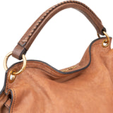 Miu Miu Brown Vitello Lux Leather Hobo Handbag