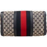 Gucci Monogram GG Canvas Web Stripe Boston 30 Handbag