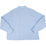 Prada 2024 Light Blue Cotton Triangle Emblem Poplin Longsleeve Shirt (XL)