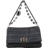Miu Miu Matelassé Nappa Leather Crystal Shoulder Bag