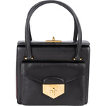 Prada Calfskin Leather Double Turnlock Handbag - vintageandkickz