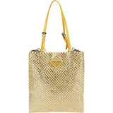 Prada Crystal Embellished Satin Small Tote Handbag