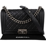 Chanel Quilted Lambskin Medium Boy Single Flap Crossbody Bag