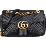 Gucci Chevron Leather GG Marmont Camera Crossbody Bag