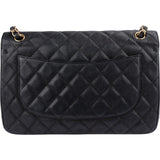 Chanel Quilted Caviar Leather Palladium Jumbo Double Flap Crossbody Bag