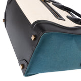 Celine Tricolor Canvas Leather Luggage Tote Handbag