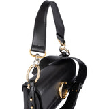 Chloé Black Leather and Suede C Crossbody Bag