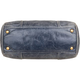 Miu Miu Vitello Blue Lux Satchel Handbag