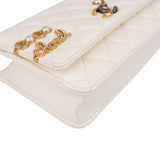 Chanel Quilted Lambskin Paris-Cosmopolite Charms Two-Tone Wallet On Chain Crossbody Bag