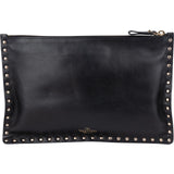 Valentino Garavani Black Leather Rockstud Clutch