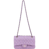 Chanel Quilted Sequin Tweed Medium Double Flap Shoulder Bag