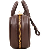 Miu Miu Brown Leather Top Handle Micro Handbag