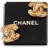Chanel Quilted CC Emblem Clip-On Earrings Clips 2459