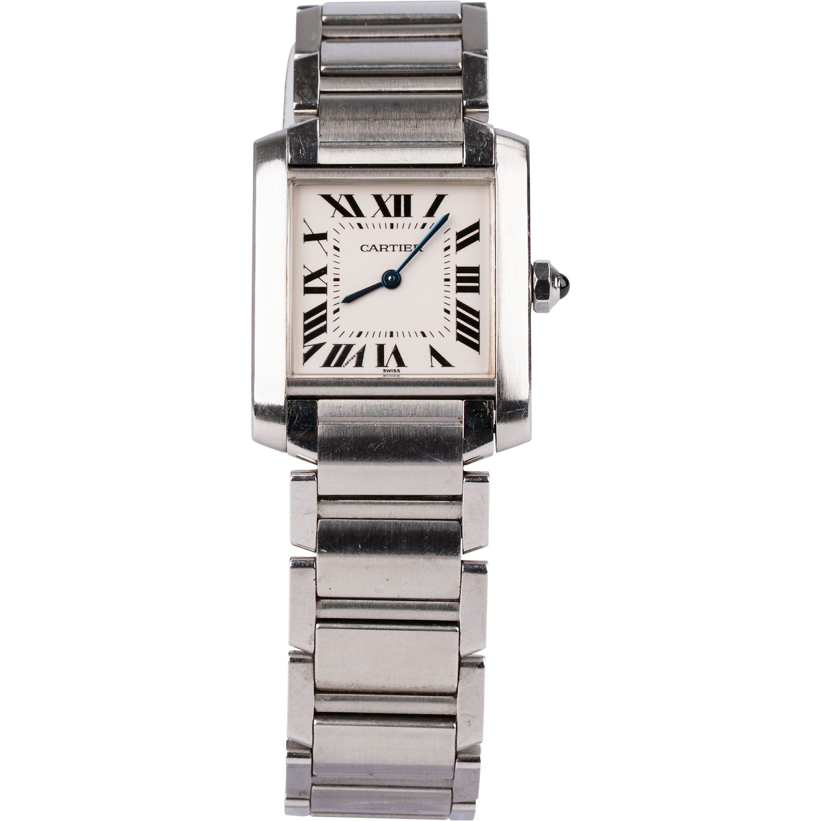 Cartier Stainless Steel Tank Française 2301 Women Watch - vintageandkickz