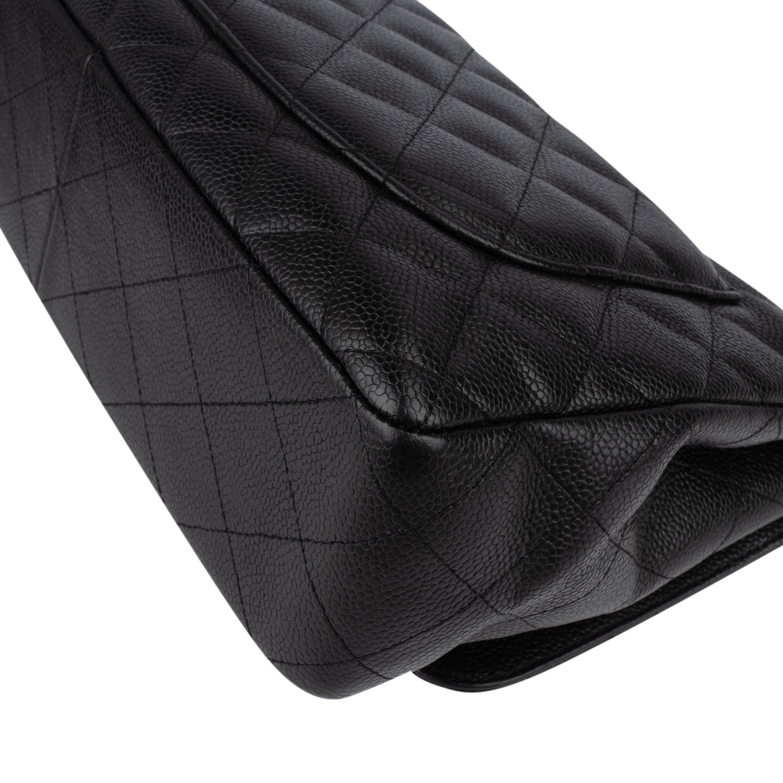 Chanel Quilted Caviar Leather Jumbo Single Flap Crossbody Bag - vintageandkickz