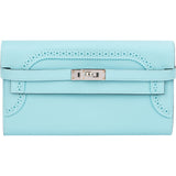 Hermès Bleu Atoll Swift Leather Kelly Ghillies Wallet
