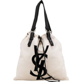 Yves Saint Laurent Canvas Kahala Drawstring Tote Shoulder Bag