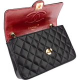 Chanel Quilted Lambskin 24K Gold Single Flap Crossbody Bag
