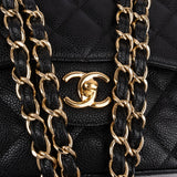 Chanel Quilted Caviar Leather Jumbo Double Flap Crossbody Bag
