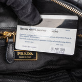 Prada Black Matelassé Nappa Leather Gaufre Satchel Handbag