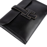 Hermès Noir Box Calf Jige Clutch