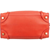 Céline Red Calf Leather Luggage Handbag