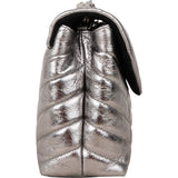 Yves Saint Laurent Metallic Crinkled Matelassé  Leather Loulou Crossbody Bag