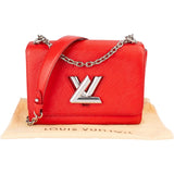 [🔄️B08 / F34] Louis Vuitton Red Epi Leather Twist MM Crossbody Bag - vintageandkickz