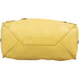Balenciaga Yellow Leather Paper Bag Side Zip Tote Handbag