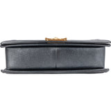 Chanel Quilted Metallic Lambskin Large Boy New Medium Crossbody Bag