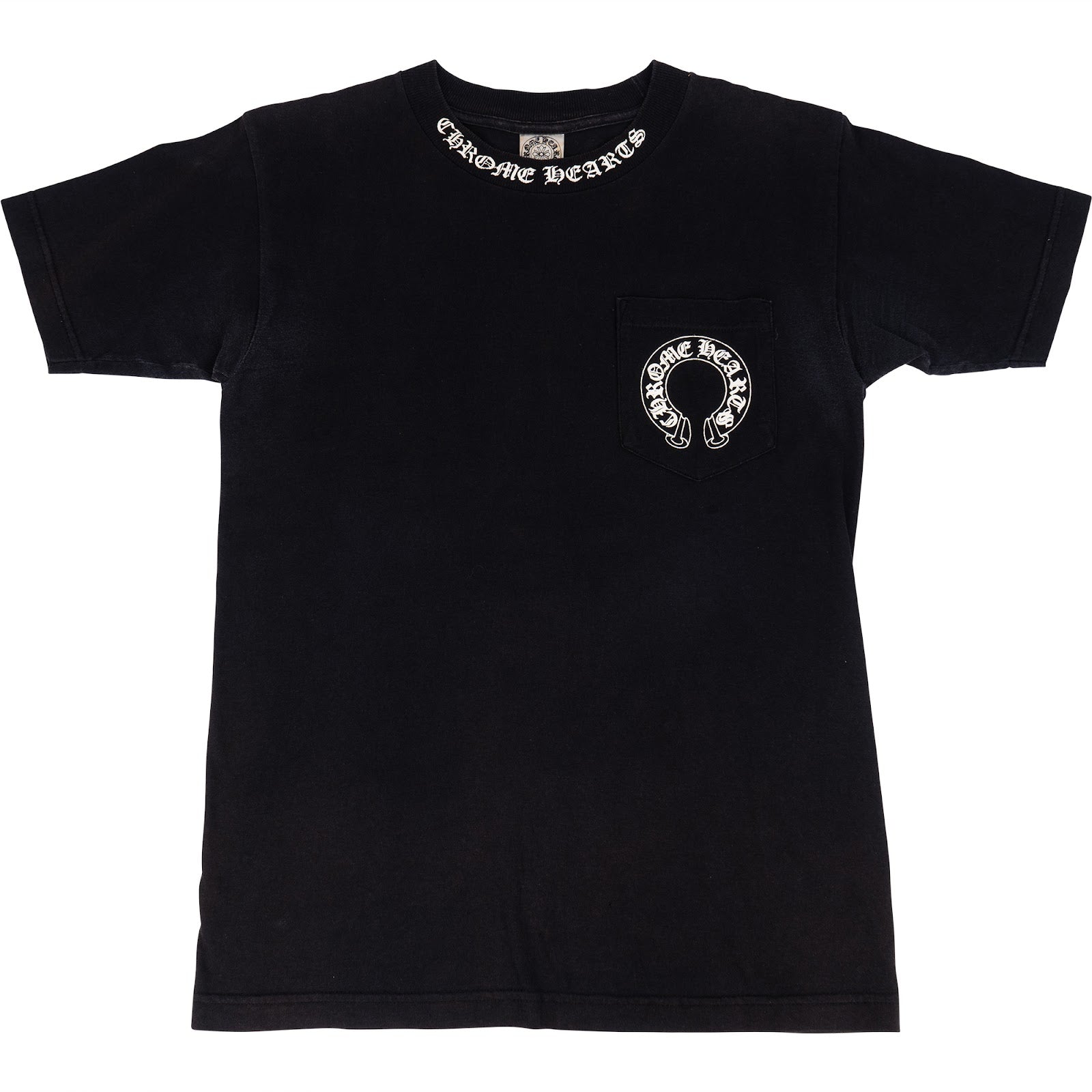 Chrome Hearts Black Pocket Neck Emblem Shirt (S) xx größe - vintageandkickz