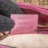 Gucci Monogram GG Canvas Metallic Leather Lovely Heart Shoulder Bag